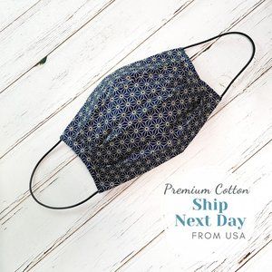 Premium Cotton Face Mask Filter Pockets Geometric